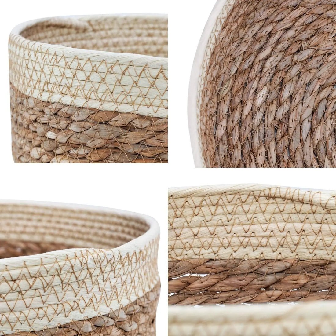 Natural Woven Straw Basket Set of 3
